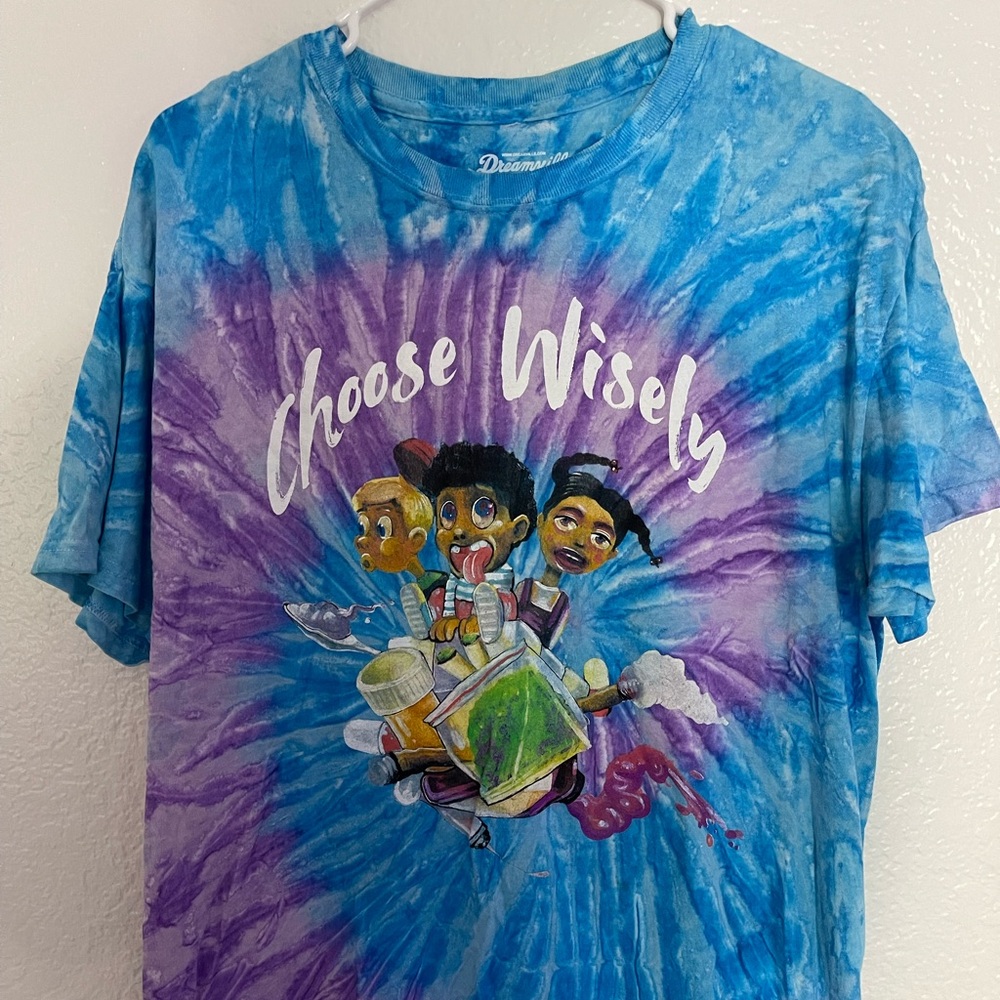 J. Cole KOD Concert T-Shirt - Blue Tie Dye - Mens Large